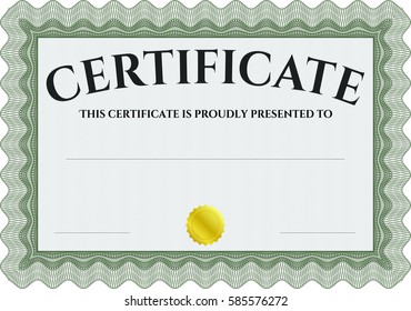 Vector Illustration of Green Sample Diploma Certificate in Green

