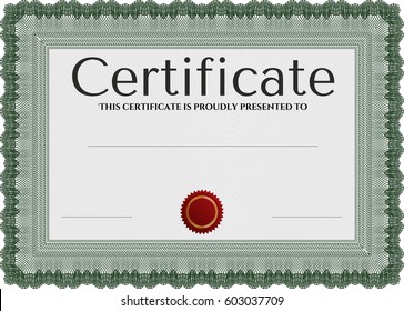 Vektorgrafik von Green Sample Diploma. Zertifikatsvorlage Vektor. 

