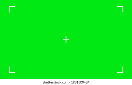 Vector illustration of green screen chroma key background. Blank green background with VFX motion tracking markers