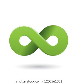 Vector Illustration of Green Shaded and Thick Infinity Symbol isolated on a White Background