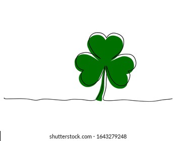 vector illustration of green shamrock in grunge style