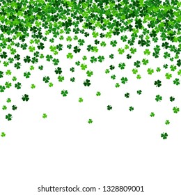 vector illustration with green shamrocks on white background