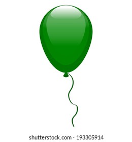 Vector illustration of Green shiny  balloon on a white background 