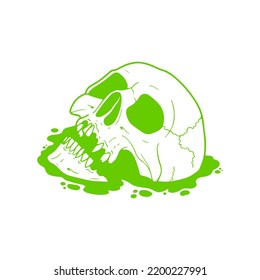 vector illustration of green skull concept