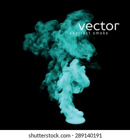 Vector illustration of green smoke on black. Use it as an element of background in your design.