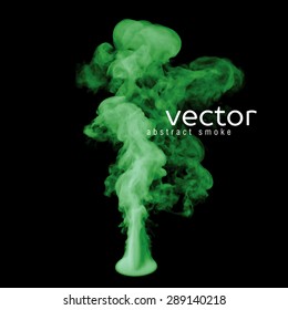 Vector illustration of green smoke on black. Use it as an element of background in your design.