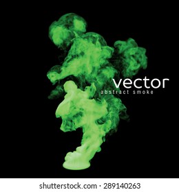 Vector illustration of green smoke on black. Use it as an element of background in your design.