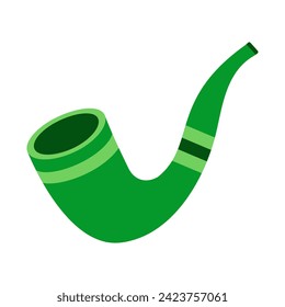 Vector illustration with green smoking pipe for St. Patrick’s Day