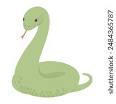 Vector illustration of a green snake.