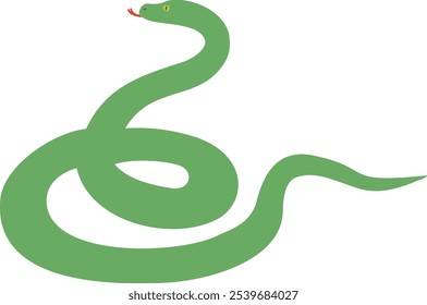 Vector illustration of a green snake