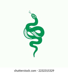ilustración vectorial del concepto de serpiente verde