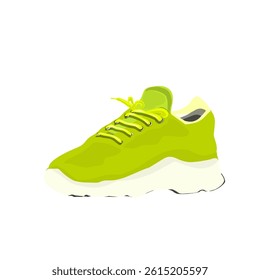 vector illustration of green sneakers isolated without background
