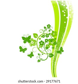 Vector illustration. Green spring background.