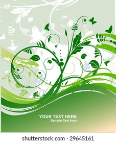 Vector illustration. Green spring background