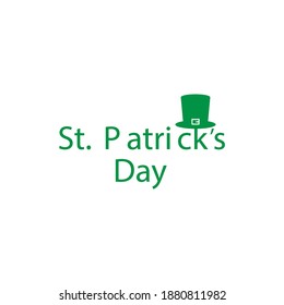 vector illustration, green St. Patrick s Day hat on white background
