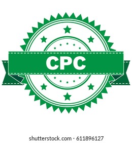 Vector Illustration  of GREEN STAMP SIGN CPC. Stamp. Sign. Sticker. EPS8 .