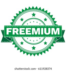 Vector Illustration  of GREEN STAMP SIGN FREEMIUM. Stamp. Sign. Sticker. EPS8 .