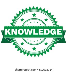 Vector Illustration  of GREEN STAMP SIGN KNOWLEDGE. Sticker. EPS8 .