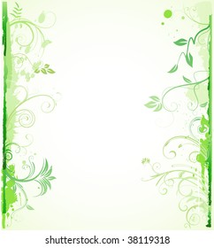 Vector illustration of green styled Floral Decorative background