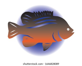 Vector Illustration Of A Green Sunfish