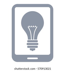 Vector Illustration of Green Tablet with Bulb Icon
