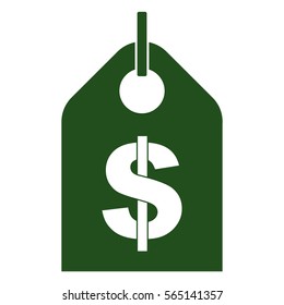 Vector Illustration of Green Tag with Dollar symbol Icon
