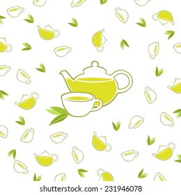 Vector illustration. Green tea. 