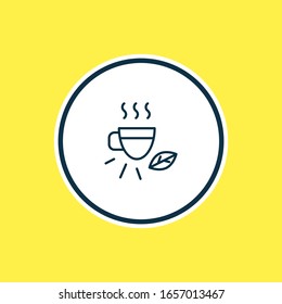 Imagen vectorial de la línea de icono de té verde. Un bello elemento de bebida también puede ser usado como elemento de icono de té.