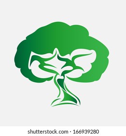 Vector illustration of green Tree