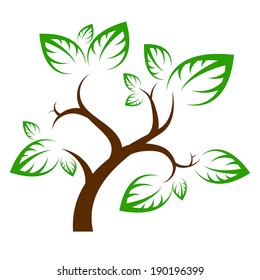Vector illustration of green tree