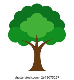 Vector illustration of a green tree