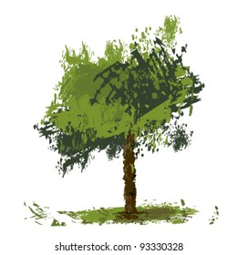 vector illustration of green  tree