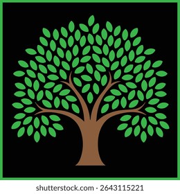 Vector Illustration of a Green Tree with Full Leaves
