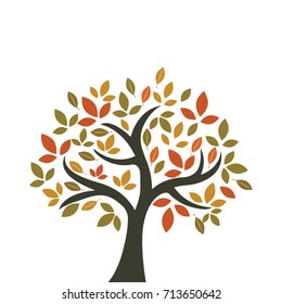 Vector Illustration : Green Tree with Full color