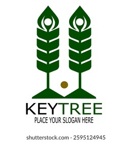 vector illustration of a green tree with house