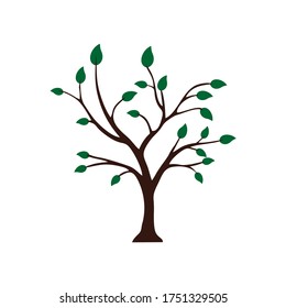 Vector illustration Green Tree with Roots