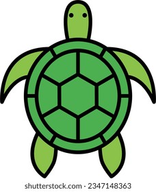 vector illustration of a green turtle