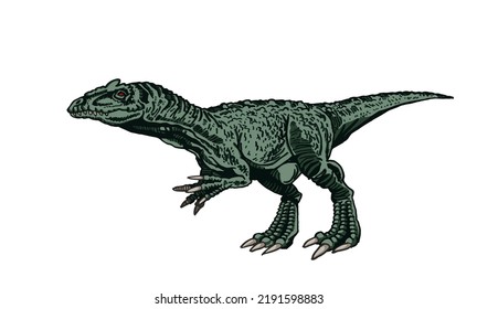 Vector illustration of green tyrannosaurus isolated on white background,vector color element