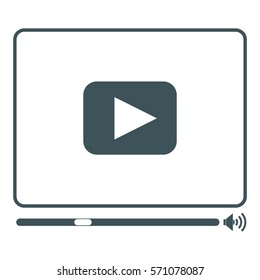 Vector Illustration of Green Video Player Icon
