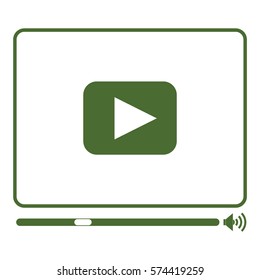 Ilustración vectorial del icono del reproductor de vídeo verde
