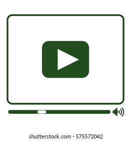 Vector Illustration of Green Video Player Icon
