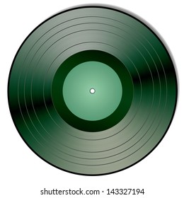 Vector illustration of a green vinyl.