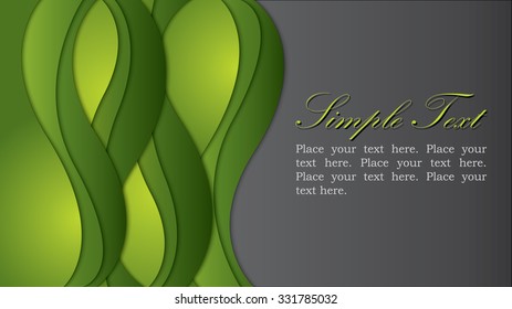 Vector illustration of green waves on a gray widescreen background