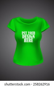 Vector Illustration of green women T-shirt