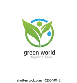 Vector Illustration : Green World Logo Design