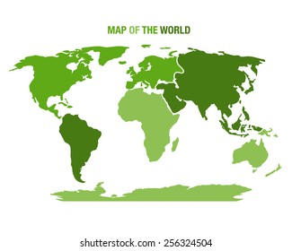 Vector illustration of a green world map