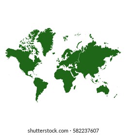 Vector illustration of a green world map
