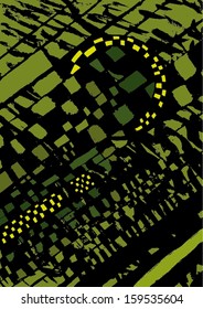 Vector illustration of green yellow army tile background / pattern. Hand drawn.