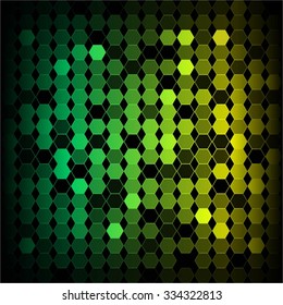 Vector illustration of Green yellow black abstract background.