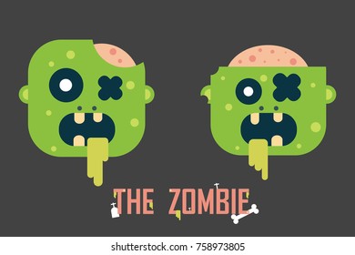 Vector illustration - The green zombies will leave the brain, EPS 10.
